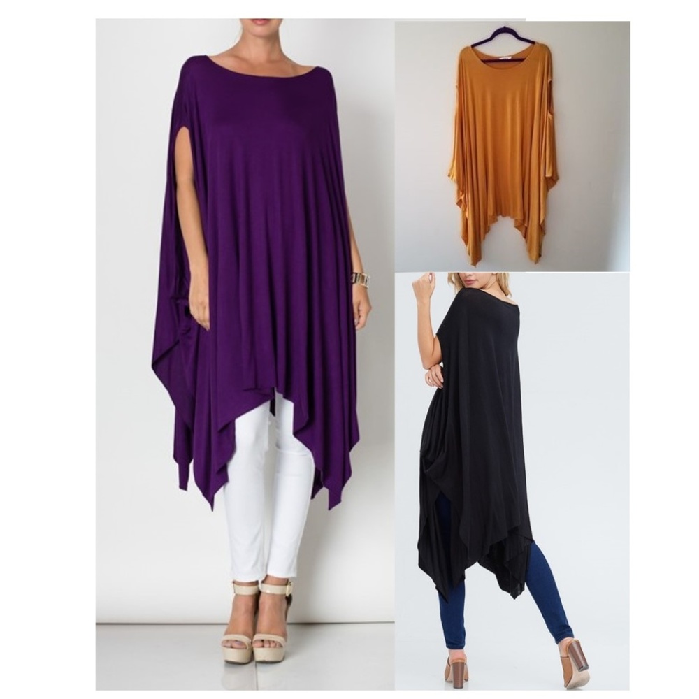 New! Mustard Oversized Handkerchief Tunic